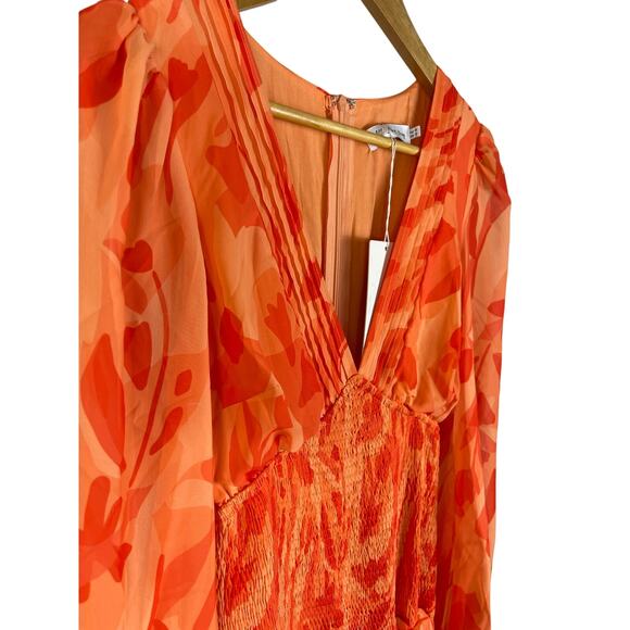 All About May Boutique Smocked Bodice V-Neck Sheet Sleeve Maxi Dress Size 2 - Picture 6 of 9